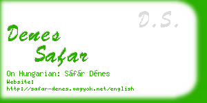 denes safar business card