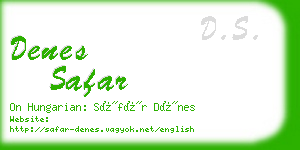 denes safar business card